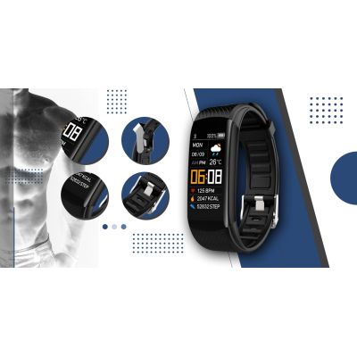 2. Smartwatch GIEWONT Schwarz Marineblau 2 Armbänder GW200-6