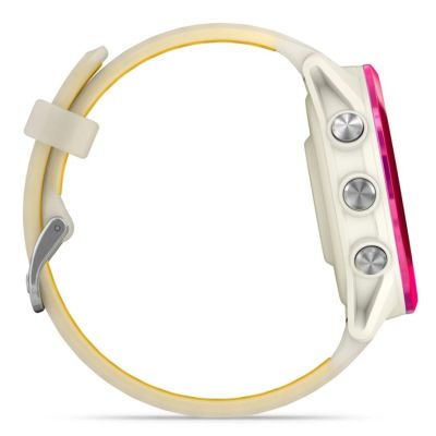 5. Garmin Forerunner 570 42mm Uhr aus Aluminium in den Farben Knochenweiß/Himbeere