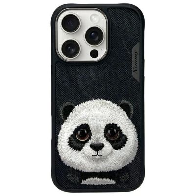Nimmy Big Eyed Pet 2.0 Panda Hülle für iPhone 16 Pro - Schwarz