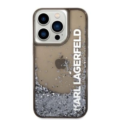 3. Karl Lagerfeld Liquid Glitter Elong Hülle für iPhone 14 Pro Max – Schwarz