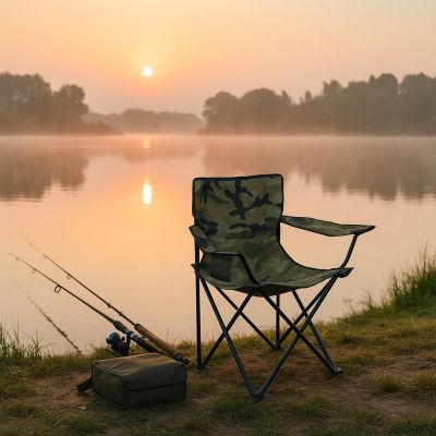 6. Faltbarer Campingstuhl 50x50x80cm Tarnung Enero Camp