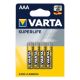 VARTA Superlife R03 AAA Zink-Kohle-Batteriepack (Zn-C; x 4)