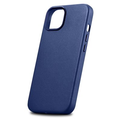 7. iCarer Case Lederhülle für iPhone 14 Plus Echtlederhülle blau (kompatibel mit MagSafe)
