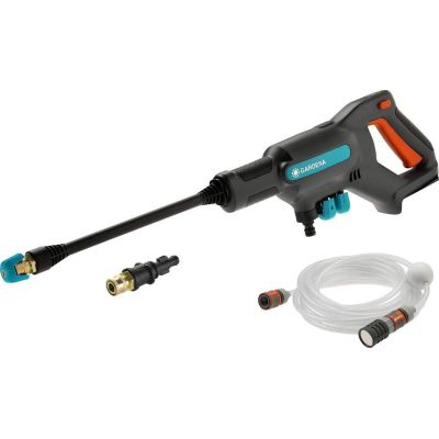 6. Gardena AquaClean 24/18V P4A Kompakt-Hochdruckreiniger mit Akku, 250 l/h, Schwarz, Blau, Orange