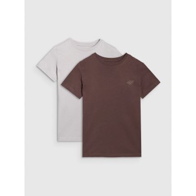 Einfarbiges Standard-T-Shirt (2er-Set) für Kinder 4F 4FJRAW25TTSHU3157-90S