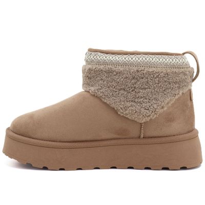 3. Big Star UU274169 Wasserdichte beige Plateau-Schneestiefel für Damen