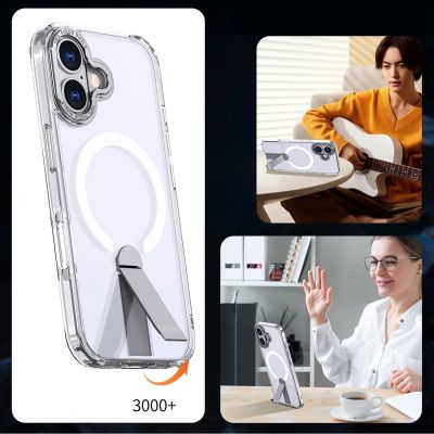 8. Hybrid Armor X Hülle für iPhone 17 mit Ständer, kompatibel mit MagSafe - Transparent