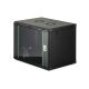 10. DYNAmic 19" 9HE Wand-Netzwerkschrank 600x450 mm, Glastür, schwarz, ungeteilt, montiert, 60 kg