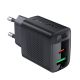 3. Acefast A78 GaN USB-A / USB-C PD 20W Netzwerkladegerät - Schwarz