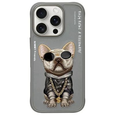 Nimmy Glasses Cool Dog Case für iPhone 16 Pro Max - Grau