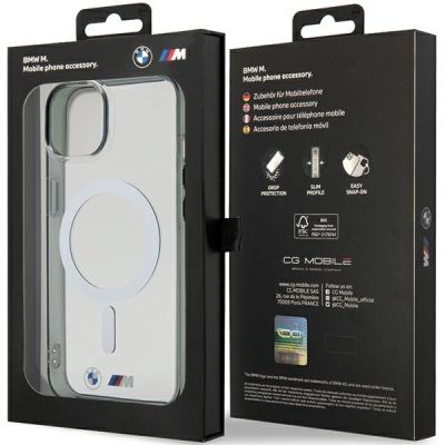 8. BMW Silver Ring MagSafe iPhone 15 Hülle - Transparent