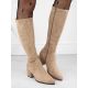 13. Damen-Wildlederstiefel mit Absatz in Beige Sergio Leone KZ212