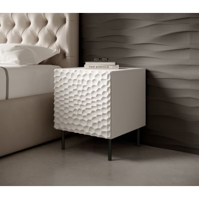 3. HOLE Nachttisch, 2-teilig, 44 x 40,5 x H 53,5 cm, weiß matt