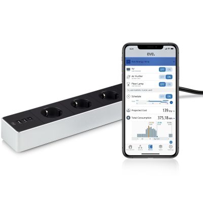 2. EVE Eve Energy Strip – intelligente Steckdosenleiste mit Dreifachsteckdose