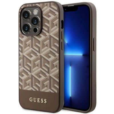 Guess GUHMP14XHGCFSEW iPhone 14 Pro Max 6,7" braun/braune Hartschale GCube Stripes MagSafe