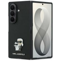 Karl Lagerfeld Saffiano Karl&Choupette Pin Case für Samsung Galaxy Z Fold 8 Ultra - Schwarz