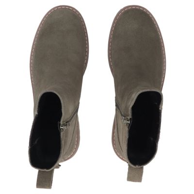 5. Damen-Lederstiefeletten im Chelsea-Stil khaki Filippo DBT7935