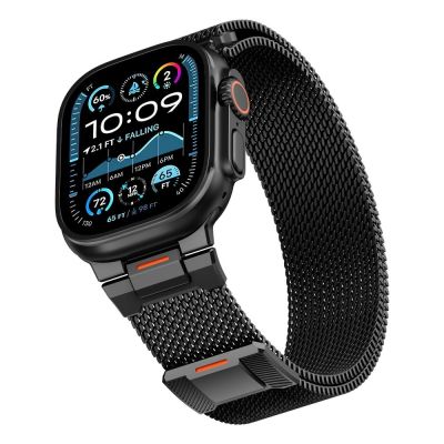 3. Tech-Protect Milano Vanguard Armband für Apple Watch (44 / 45 / 46 / 49 mm) – Schwarz