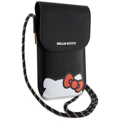3. Hello Kitty Leder Hiding Kitty Cord Tasche – Schwarz