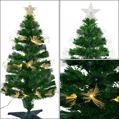 2. Dekorativer Weihnachtsbaum aus Glasfaser, warmweiß, 120 cm