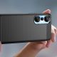 5. Carbon Case Hülle für Infinix Hot 20S flexible Silikon Carbon Hülle schwarz