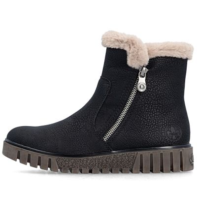 3. Gefütterte schwarze Damen-Ankle-Boots Rieker Y3481-01