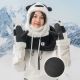 5. Qunature Panda Skihandschuhe für Kinder und Erwachsene, Größe S – Schwarz/Weiß
