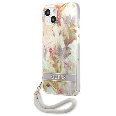 2. Guess, GUHCP13SHFLSU iPhone 13 mini 5,4" lila/lila Hardcase Flower Strap