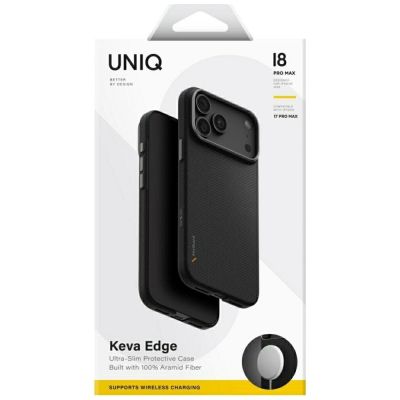 11. Uniq Keva EDGE Magclick Ladehülle für iPhone 18 Pro Max / 17 Pro Max – Schwarz