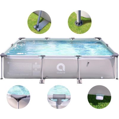 10. Rechteckiger Rahmenpool mit leistungsstarker Filterpumpe 300 x 207 x 66 cm 17771EU