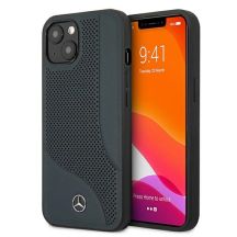 Mercedes Leder-Perforated-Area-Case für iPhone 13 mini – Marineblau