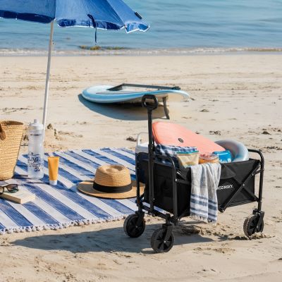 11. Wozinsky WZP-80 Strand-, Touristen- und Gartenwagen, robust, breite Räder, bis 80 kg - schwarz