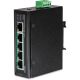 TRENDnet TI-PE50 Switch – unmanaged – 4 x 10/100 (PoE+) + 1 x 10/100 – DIN-Schienen- und Wandmontage – PoE+ (90 W) – DC