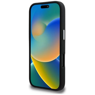 5. Karl Lagerfeld FW Grained Signature Logo Case für iPhone 16 Pro Max - Schwarz