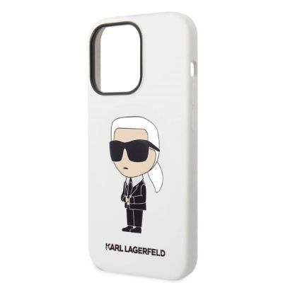6. Karl Lagerfeld KLHCP14LSNIKBCH iPhone 14 Pro 6.1" Hardcase weiß/weiß Silikon Ikonik