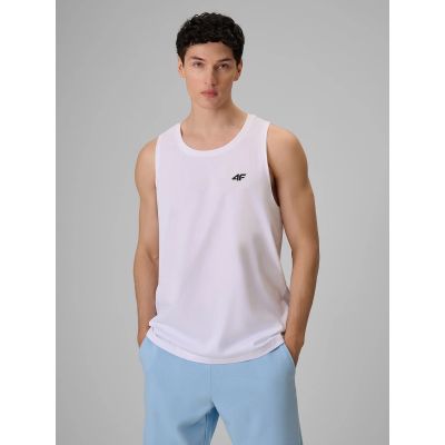 Ärmelloses, einfarbiges Herren-T-Shirt in regulärer Passform, Größe 4F 4FRSS26TSLEM367-10S