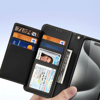 8. Dux Ducis Lawa Lederhülle für iPhone 15 Pro - Schwarz