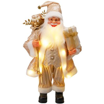 Dekorativer Weihnachtsmann, 60 cm, goldene LED-Leuchte