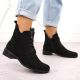 20. Damen-Boots mit Schnürung und Reißverschluss, warm gefüttert, schwarz M.Daszyński SA198-24