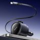 9. Baseus Enjoyment Max 60W Autoladegerät mit einziehbaren USB-C- und Lightning Kabeln – Schwarz