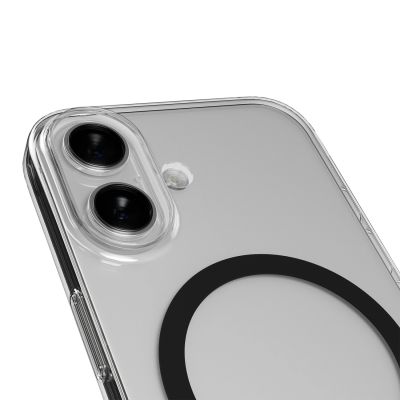 7. Puro Lite Mag TPU+PC Hülle kompatibel mit MagSafe für iPhone 17 - Transparent mit schwarzem Ring