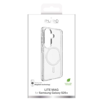 2. Puro LITE MAG Schutzhülle für Samsung Galaxy S26 Plus, kompatibel mit MagSafe – Transparent
