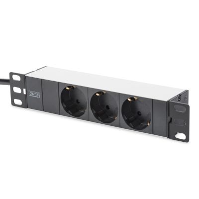 12. 10-Zoll-Netzwerkset: 6HE-Wandschrank, Ablage, Steckdosenleiste, 8-Port-Switch, Cat.6-Anschlussfeld, grau