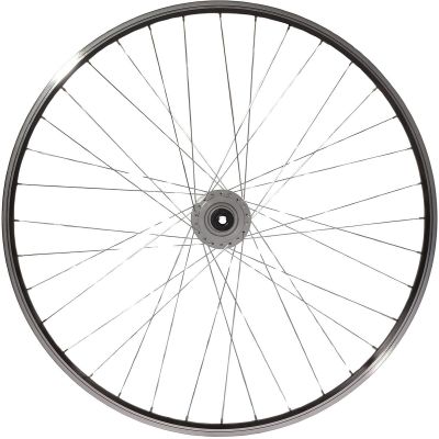 11. 28-Zoll-Vorderrad mit Shimano-Nabe, schwarze Felge