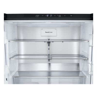 4. LG GMG960EVJE Side-by-Side-Kühlschrank mit mehreren Türen, 179 cm, Essence Black Steel, Mattschwarz, Total NoFrost, Wasserzulauf