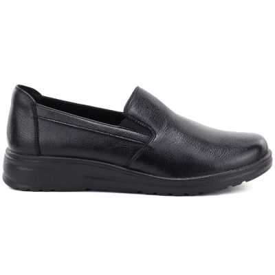 2. Schwarze Damen-Keilsandalen aus Leder zum Hineinschlüpfen, Potocki JE19505