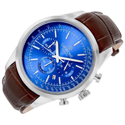 3. Giewont Chronograph Saphir Silber Blau Herrenuhr GW7650-A5