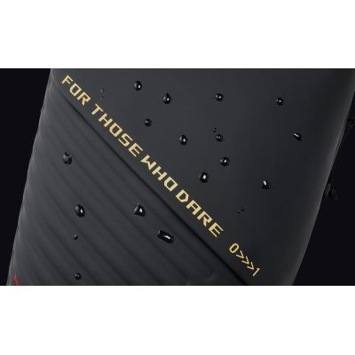 11. ASUS ROG SLASH Backpack Edition 20 Roll-Up Rucksack Schwarz Polyester, gewachstes Leder (zum Hochziehen)