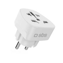 SBS Shuko/EU Reiseadapter – Universal – Weiß