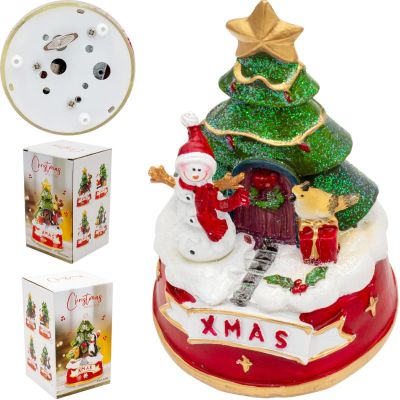 22. Schneemann spielt Weihnachtsdekoration